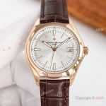 Swiss Replica Vacheron Constantin new FiftySix Men Rose Gold Leather Strap Watch